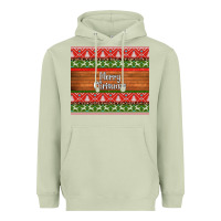 Matcha merry christmas knitted reindeer pattern Heavyweight Hoodie - Jasminsmagicworld