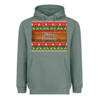 Sage merry christmas knitted reindeer pattern Heavyweight Hoodie - Jasminsmagicworld