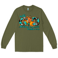 Army Green with god all things are possible. cross Long Sleeve Tee - AdoDesignShop