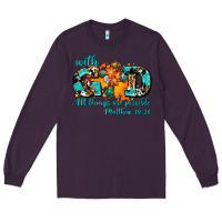Plum with god all things are possible. cross Long Sleeve Tee - AdoDesignShop
