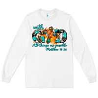 White with god all things are possible. cross Long Sleeve Tee - AdoDesignShop