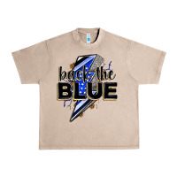 French Oak back the blue with lightning bolt Urban Heavy Tee - Zillion Design Studio