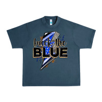 Midnight Navy back the blue with lightning bolt Urban Heavy Tee - Zillion Design Studio