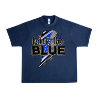 Navy back the blue with lightning bolt Urban Heavy Tee - Zillion Design Studio
