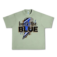 Oil Green back the blue with lightning bolt Urban Heavy Tee - Zillion Design Studio