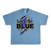 Pebble Blue back the blue with lightning bolt Urban Heavy Tee - Zillion Design Studio