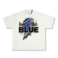 Pistachio back the blue with lightning bolt Urban Heavy Tee - Zillion Design Studio
