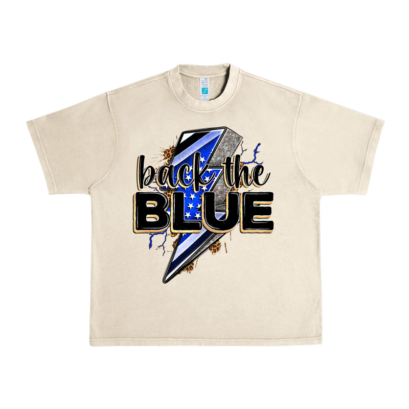 Back The Blue With Lightning Bolt Urban Heavy Tee by Zillion Design Studio | Teevron