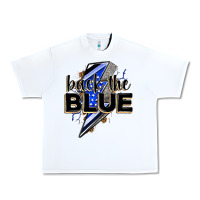 White back the blue with lightning bolt Urban Heavy Tee - Zillion Design Studio