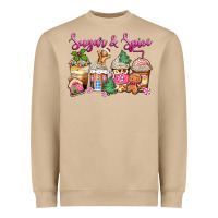 Sugar And Spice Pink Gingerbread Coffee Cups Heavyweight Sweatshirt | Teevron