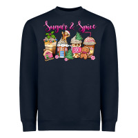 Navy sugar and spice pink gingerbread coffee cups Heavyweight Sweatshirt - Zillion Design Studio