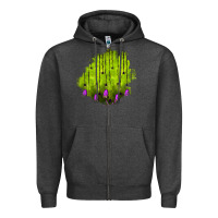 Charcoal Heather halloween patch Zipper Hoodie - BundleAndBundleShop
