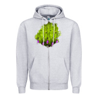 Heather Grey halloween patch Zipper Hoodie - BundleAndBundleShop