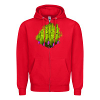 Red halloween patch Zipper Hoodie - BundleAndBundleShop