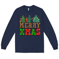 Navy merry xmas Long Sleeve Tee - FaDigitalArtStudio