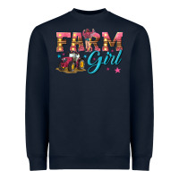 Navy farm girl Heavyweight Sweatshirt - texasbilliewilder