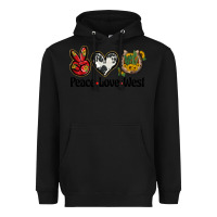 Black peace love west Heavyweight Hoodie - BarkalooDesign