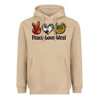Mushroom peace love west Heavyweight Hoodie - BarkalooDesign
