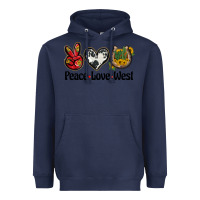 Navy peace love west Heavyweight Hoodie - BarkalooDesign