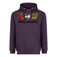 Plum peace love west Heavyweight Hoodie - BarkalooDesign