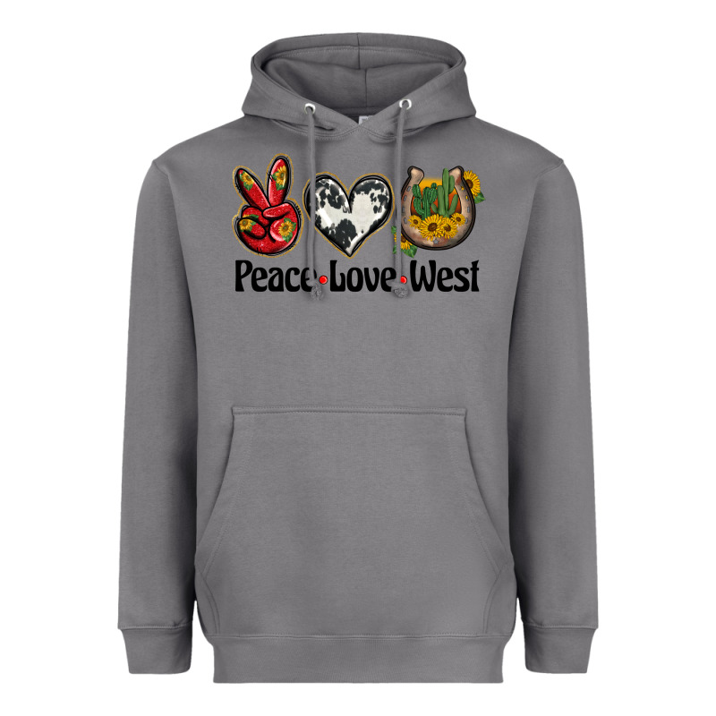 Peace Love West Heavyweight Hoodie by BarkalooDesign | Teevron