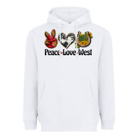 White peace love west Heavyweight Hoodie - BarkalooDesign
