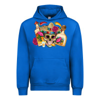 Cobalt mexican skull sombrero tequila bottle paper roses Urban Hoodie - Artiststas