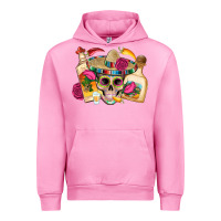 Fuchsia Pink mexican skull sombrero tequila bottle paper roses Urban Hoodie - Artiststas