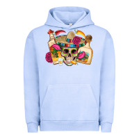 Pigment Grape Ice mexican skull sombrero tequila bottle paper roses Urban Hoodie - Artiststas