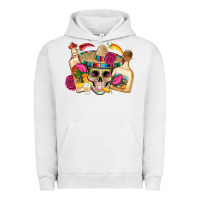 Pigment Lunar Rock mexican skull sombrero tequila bottle paper roses Urban Hoodie - Artiststas