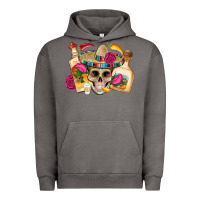 Pigment Tornado mexican skull sombrero tequila bottle paper roses Urban Hoodie - Artiststas