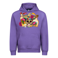 Tulip mexican skull sombrero tequila bottle paper roses Urban Hoodie - Artiststas