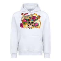 White mexican skull sombrero tequila bottle paper roses Urban Hoodie - Artiststas