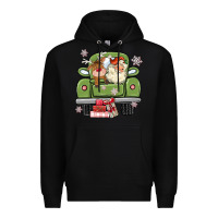Black christmas santa and reindeer truck Premium Hoodie - MaliasSmallBusiness