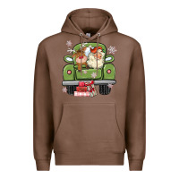 Chestnut christmas santa and reindeer truck Premium Hoodie - MaliasSmallBusiness