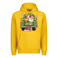 Lemon christmas santa and reindeer truck Premium Hoodie - MaliasSmallBusiness