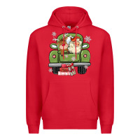 Red christmas santa and reindeer truck Premium Hoodie - MaliasSmallBusiness