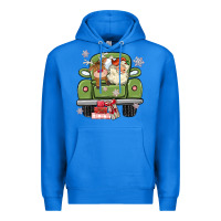 True Royal christmas santa and reindeer truck Premium Hoodie - MaliasSmallBusiness