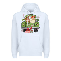 White christmas santa and reindeer truck Premium Hoodie - MaliasSmallBusiness