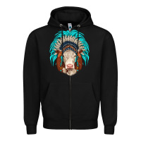 Black hereford indian headdress Zipper Hoodie - JahusDesignShop