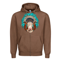 Chestnut hereford indian headdress Zipper Hoodie - JahusDesignShop