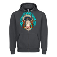 Smoke hereford indian headdress Zipper Hoodie - JahusDesignShop