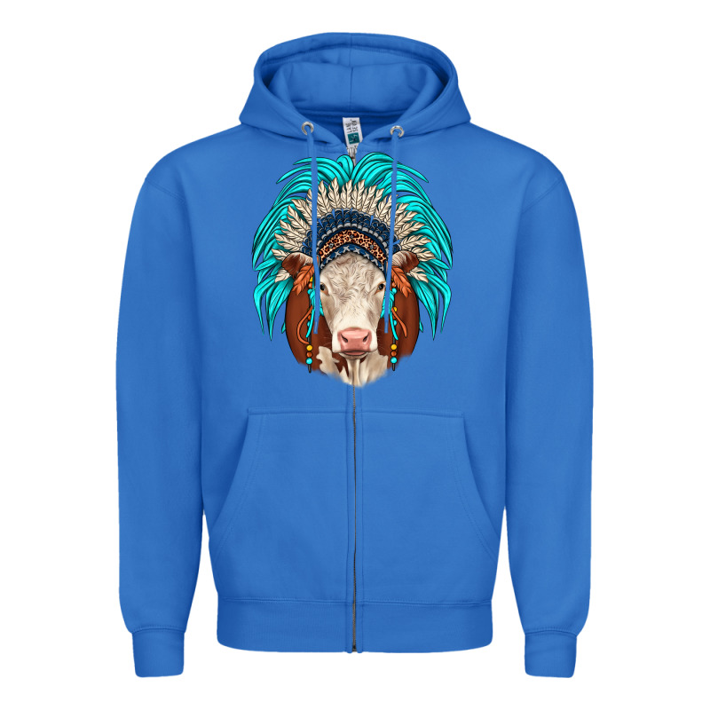 Hereford Indian Headdress Zipper Hoodie by JahusDesignShop | Teevron