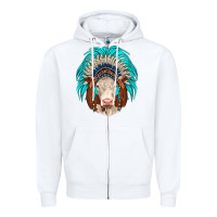 White hereford indian headdress Zipper Hoodie - JahusDesignShop