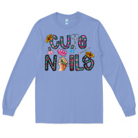 Colony Blue cute nails Long Sleeve Tee - CowhideDigitalArt