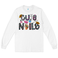 White cute nails Long Sleeve Tee - CowhideDigitalArt