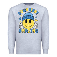 Heather Grey down right amazing Premium Sweatshirt - MaliasSmallBusiness