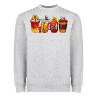 Heather Grey firefighter coffee cups Heavyweight Sweatshirt - texasbilliewilder