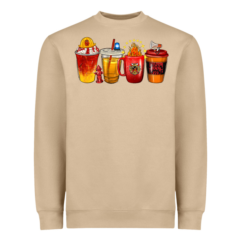 Firefighter Coffee Cups Heavyweight Sweatshirt by texasbilliewilder | Teevron