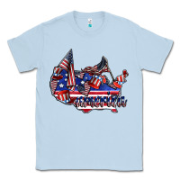 Dusty Blue america Classic Tee - CowhideDigitalArt
